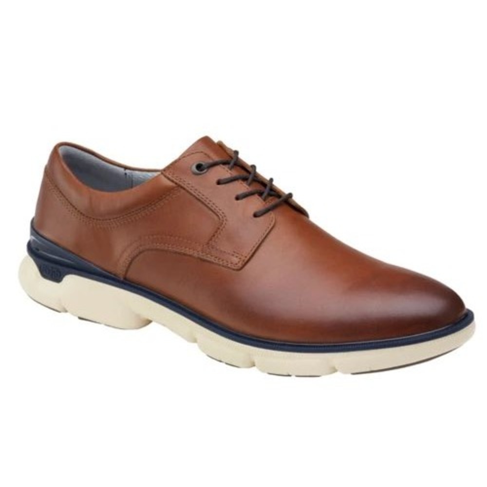 Johnston Murphy XC4 Tanner Plain Toe Derby Shoes Mens 10 Brown Leather